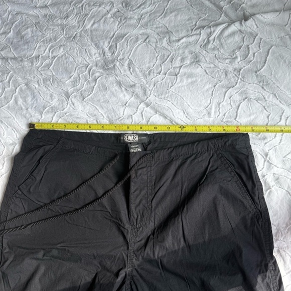 Rewash Black Cargo Pants with Jogger Cuff Tie Low Waisted - Picture 8 of 11